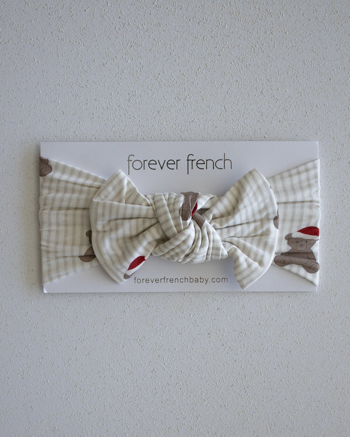 Bamboo Head Wrap | Santa Teddy forever french baby