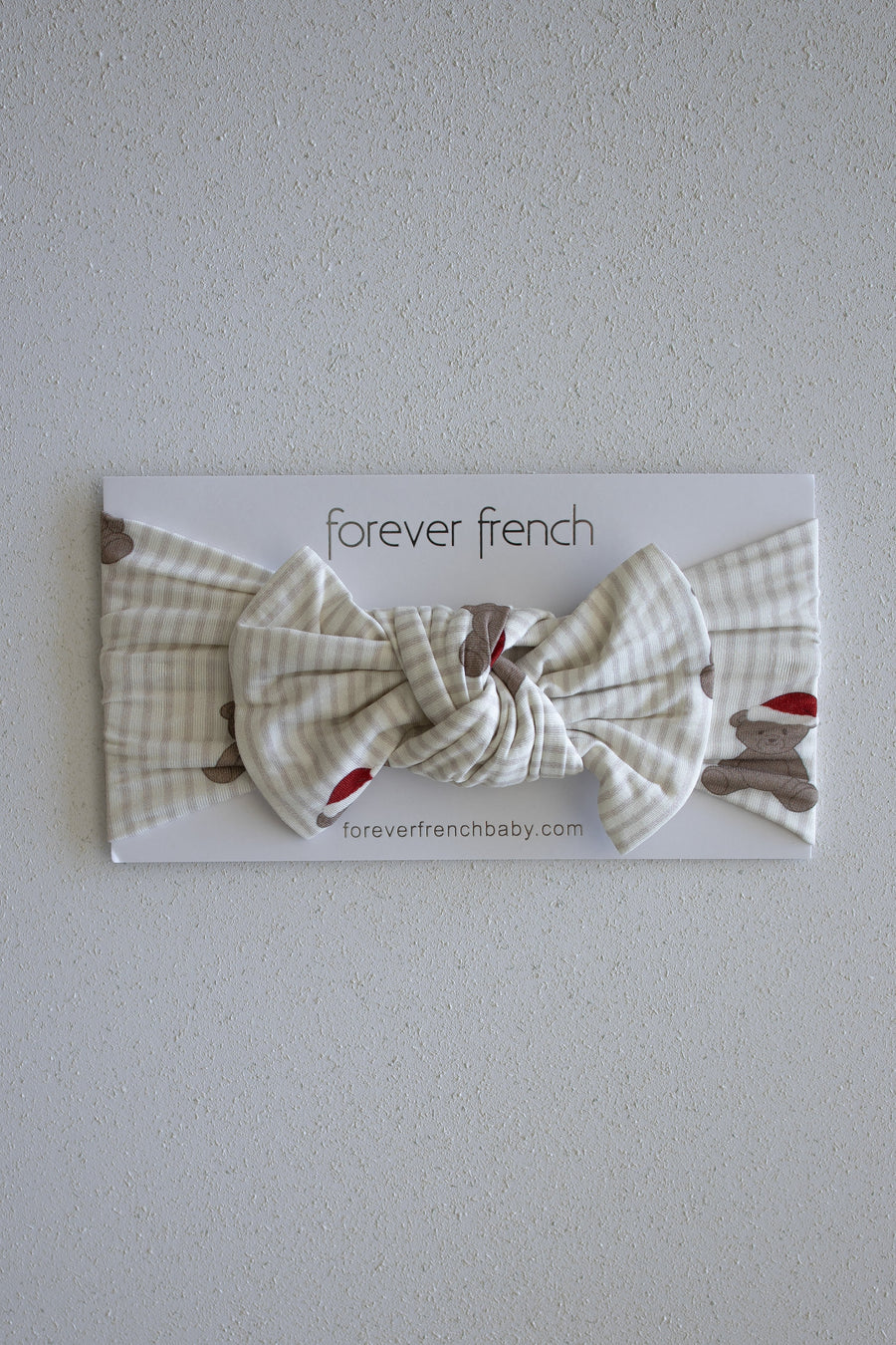 Bamboo Head Wrap | Santa Teddy forever french baby