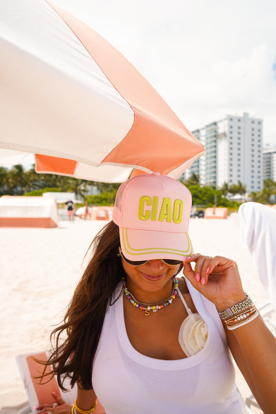 Ciao - Pink Canvas Trucker Hat KenzKustomz