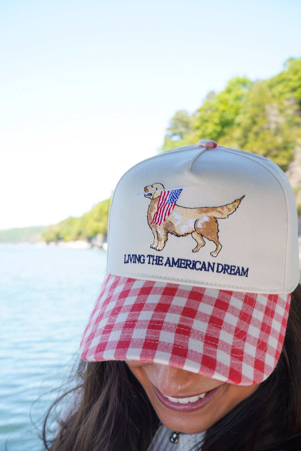 Living The American Dream - Red Gingham Hat KenzKustomz