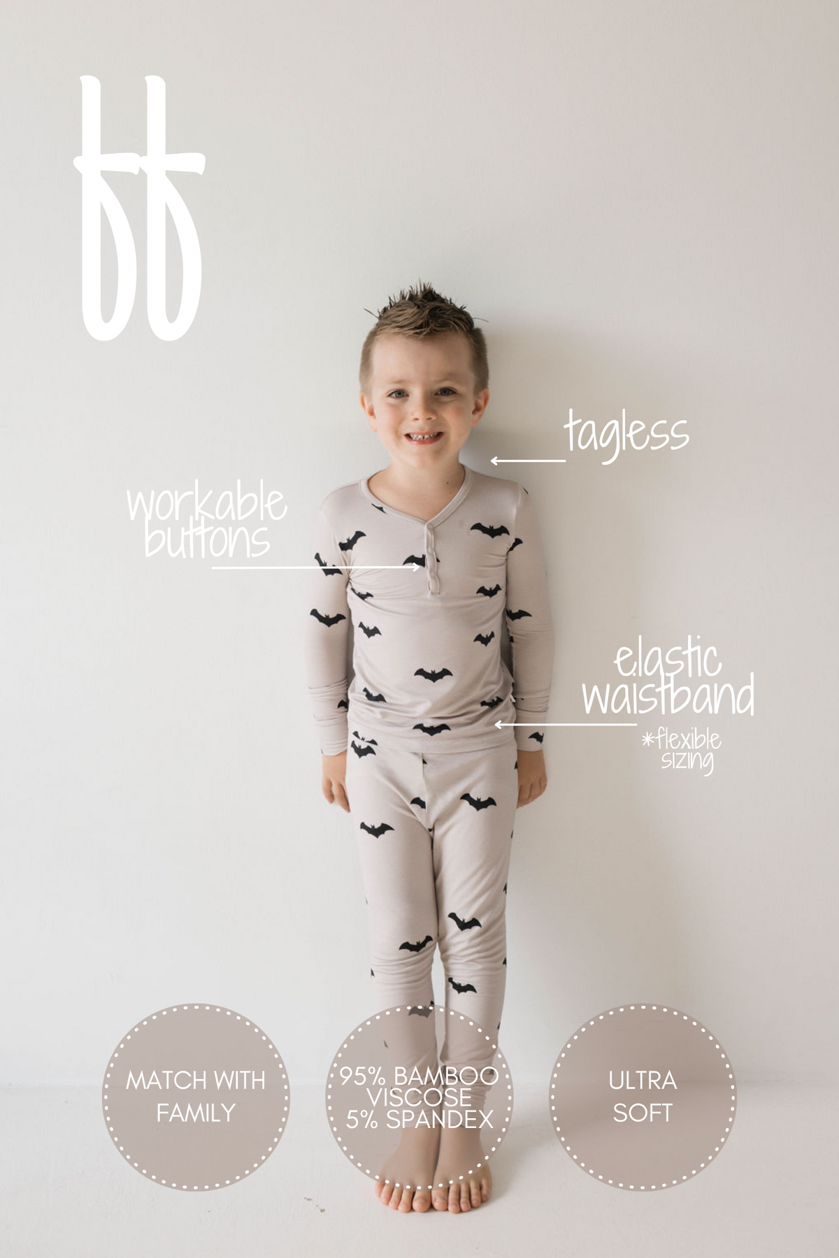 Bamboo Two Piece Pajamas | It's Bats! forever french baby