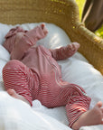 Bamboo Zip Pajamas | Peppermint Stripe Ribbed forever french baby
