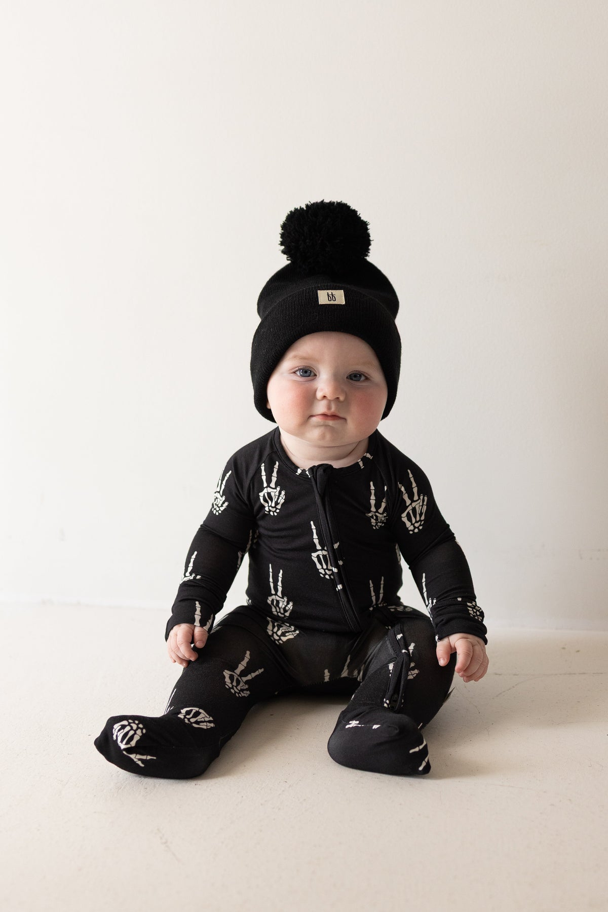PRE- ORDER ships October 9th |Bamboo Zip Pajamas | Midnight Skelly forever french baby