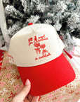 All I Want for Christmas is Cocktails - Red Vintage Trucker Hat KenzKustomz