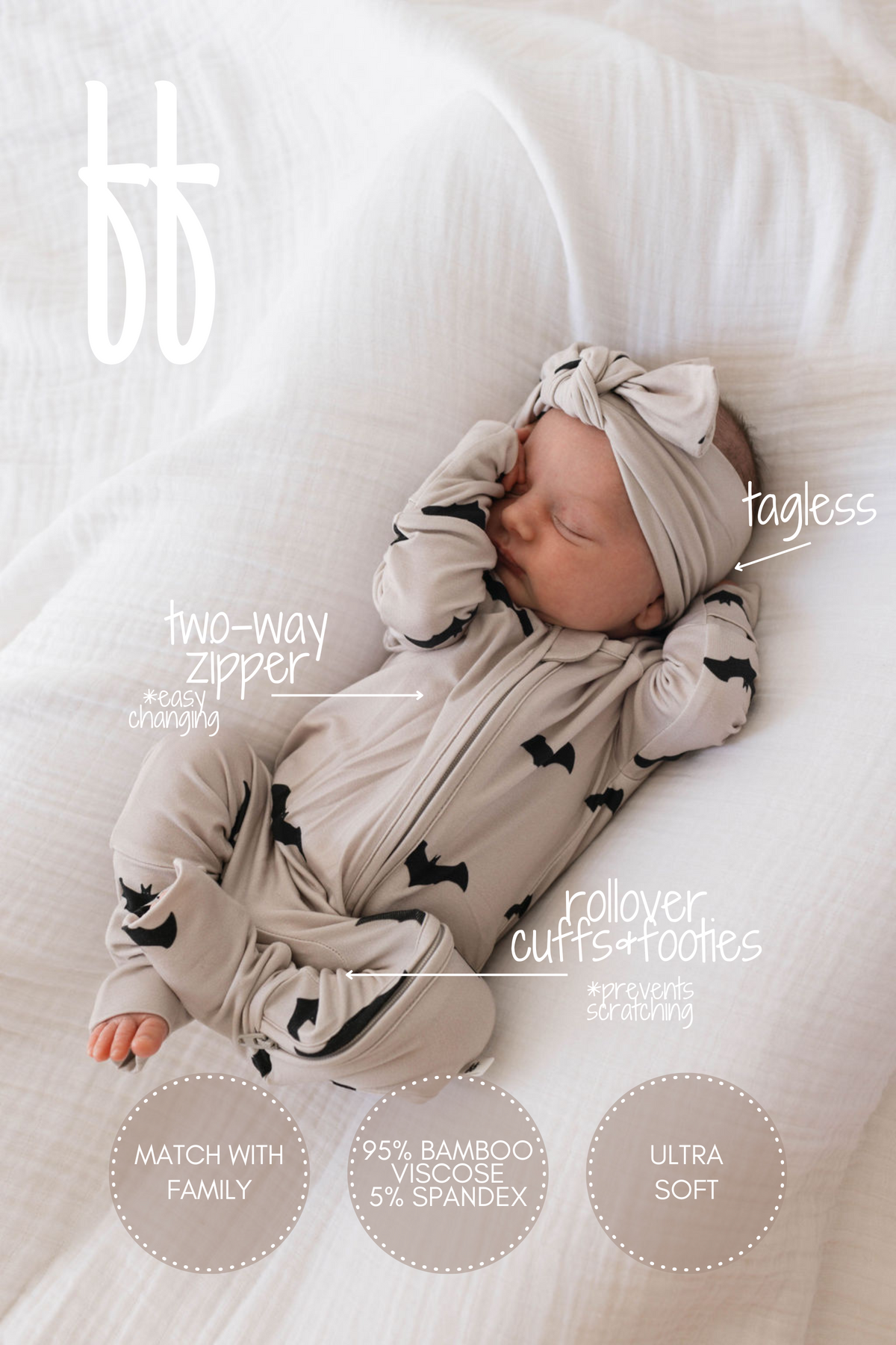 Bamboo Zip Pajamas | It's Bats! forever french baby