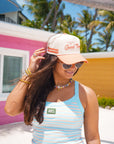Here for the Good Times - Coral Trucker Hat