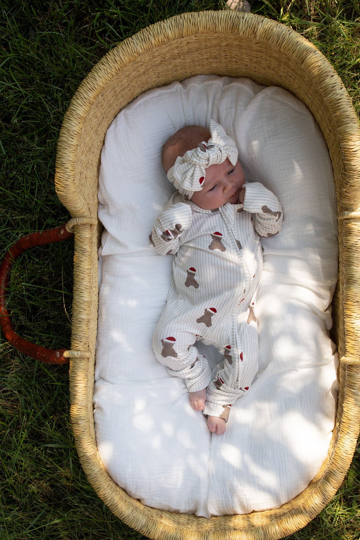 Bamboo Head Wrap | Santa Teddy forever french baby