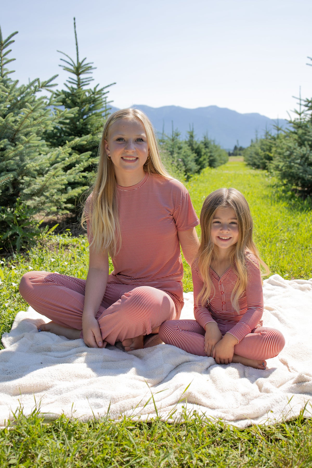 Child Boxy Tee Lounge Set | Peppermint Stripe Ribbed forever french baby