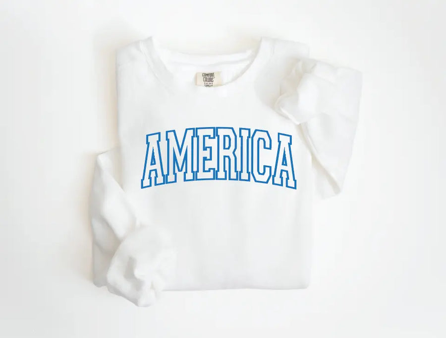 America Varsity Sweatshirt Saved by Grace Co.
