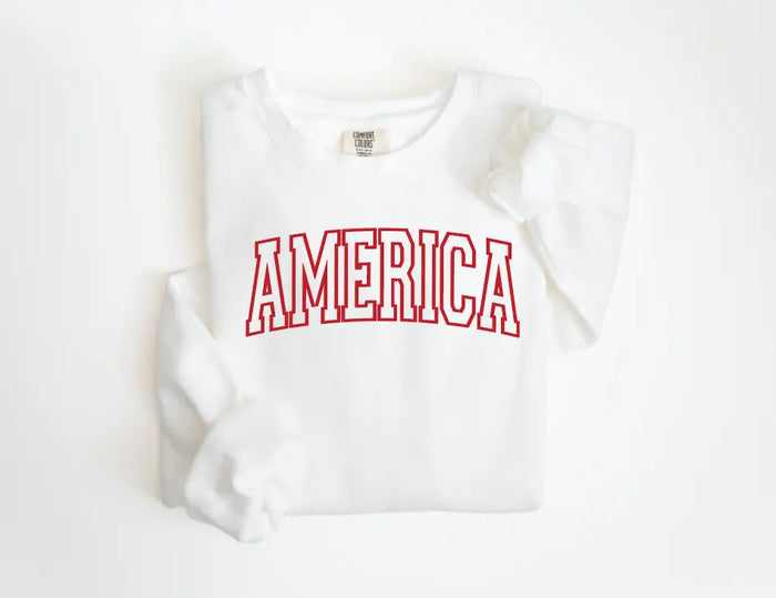 America Varsity Sweatshirt Saved by Grace Co.