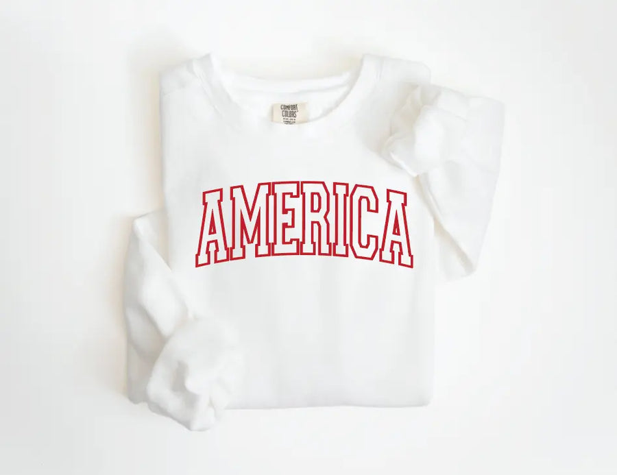 America Varsity Sweatshirt Saved by Grace Co.