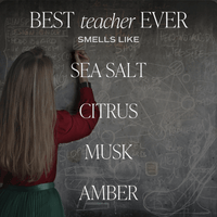 Best Teacher Ever Soy Candle - Clear Jar - 9 oz (Salt and Sea)