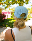 What If It Works Out - Blue Performance Trucker Hat