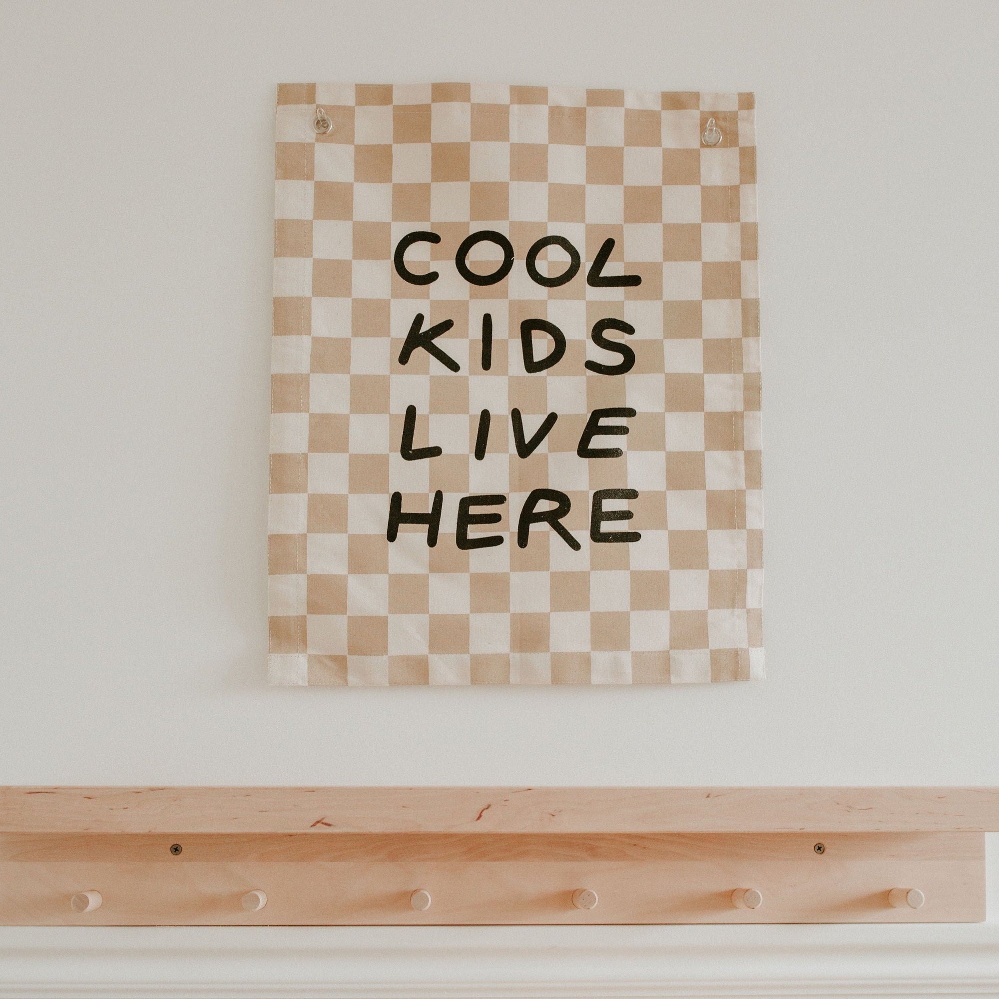 &#39;Cool Kids Live Here&#39; Canvas Wall Banner | Kids Room Décor