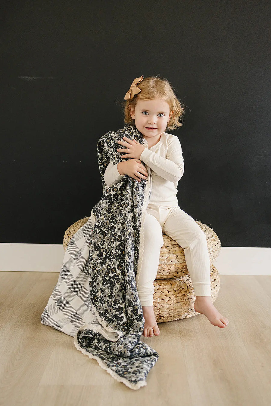 Liberty Floral + Coastal Plaid Lace Muslin Quilt Mebie Baby
