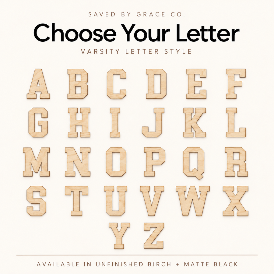 Custom Letter Wall Sign - Font 1 Saved by Grace Co.