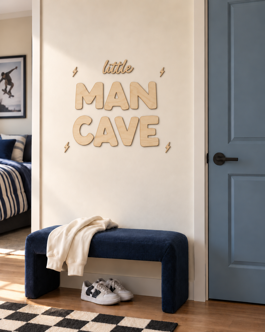 Little Man Cave Wall Sign Saved by Grace Co.