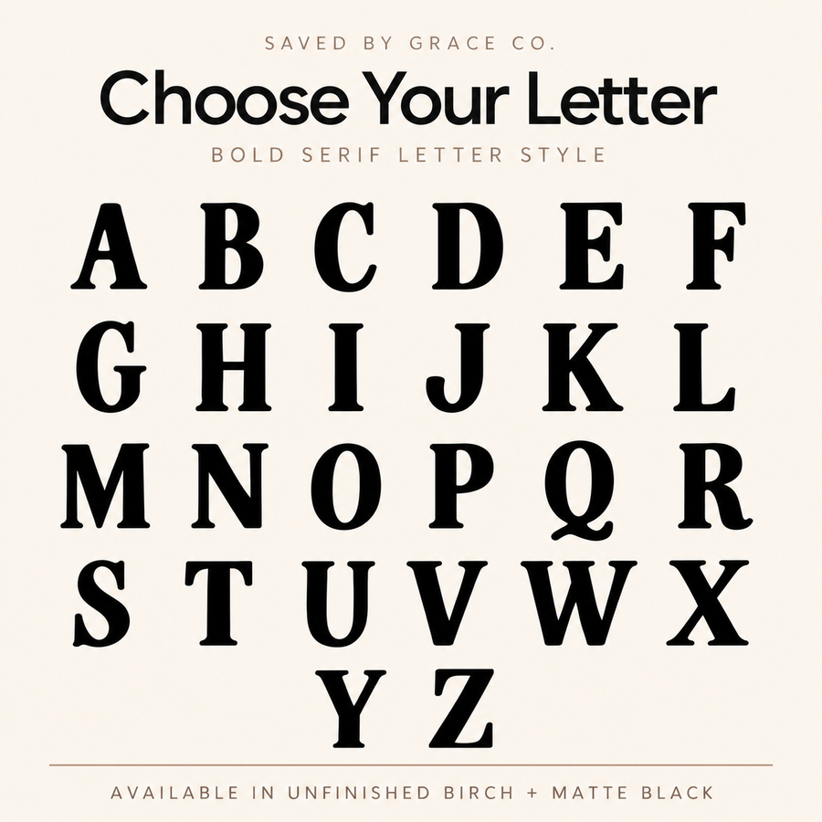 Custom Letter Wall Sign - Font 1 Saved by Grace Co.