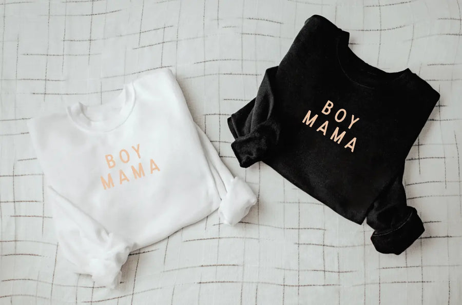Boy Mama Simplistic Neutral Sweatshirt Saved by Grace Co.