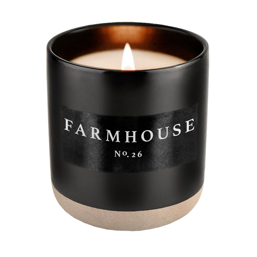 Farmhouse Soy Candle - Black Stoneware Jar - 12 oz