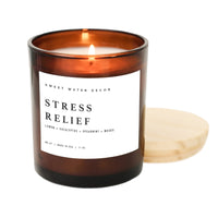 Stress Relief Soy Candle - Amber Jar - 11 oz