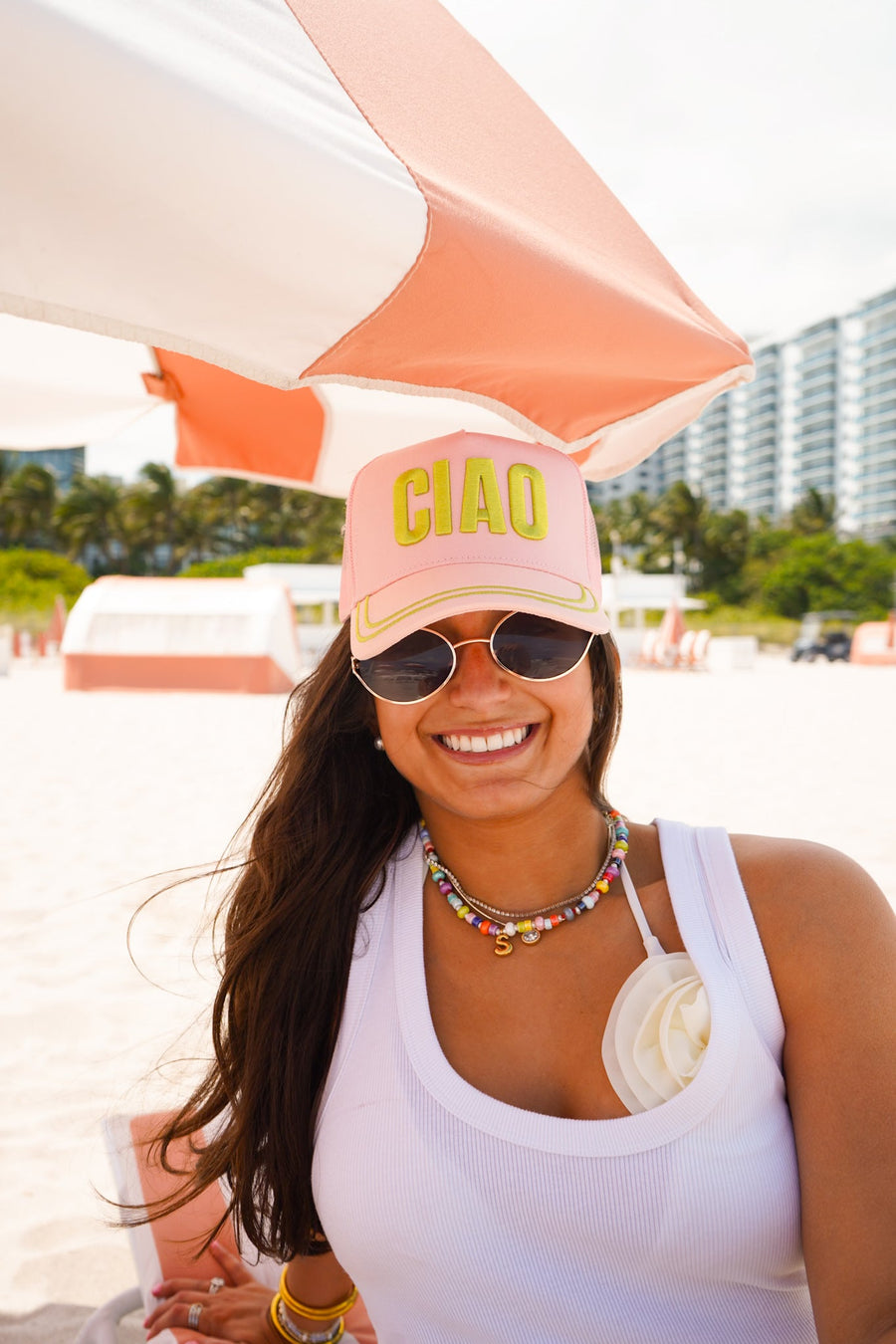Ciao - Pink Canvas Trucker Hat KenzKustomz