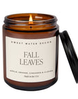 Fall Leaves Soy Candle - Amber Jar - 9 oz