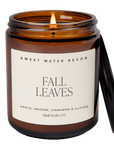 Fall Leaves Soy Candle - Amber Jar - 9 oz