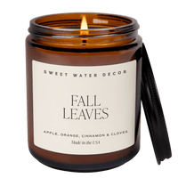 Fall Leaves Soy Candle - Amber Jar - 9 oz