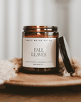 Fall Leaves Soy Candle - Amber Jar - 9 oz