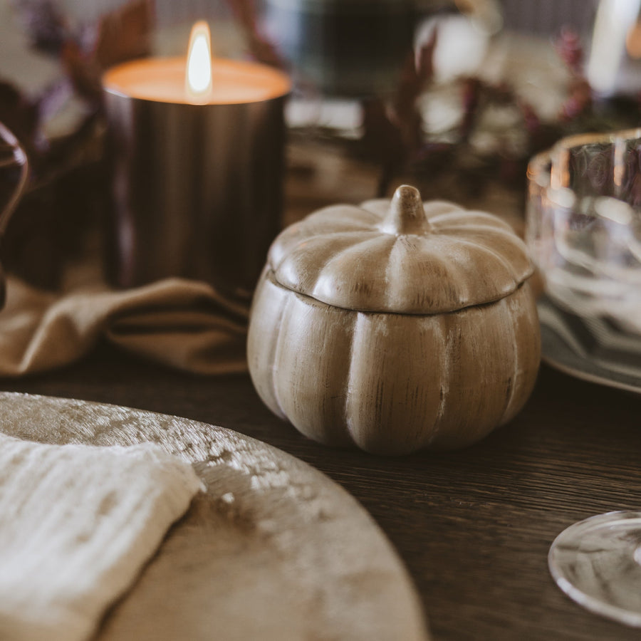 Pumpkin Spice Soy Candle - Ceramic Pumpkin Jar - 8 oz Sweet Water Decor