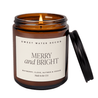 Merry and Bright Soy Candle - Amber Jar - 9 oz