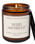 Merry and Bright Soy Candle - Amber Jar - 9 oz