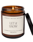 Let It Snow Soy Candle -  9 oz Amber Jar