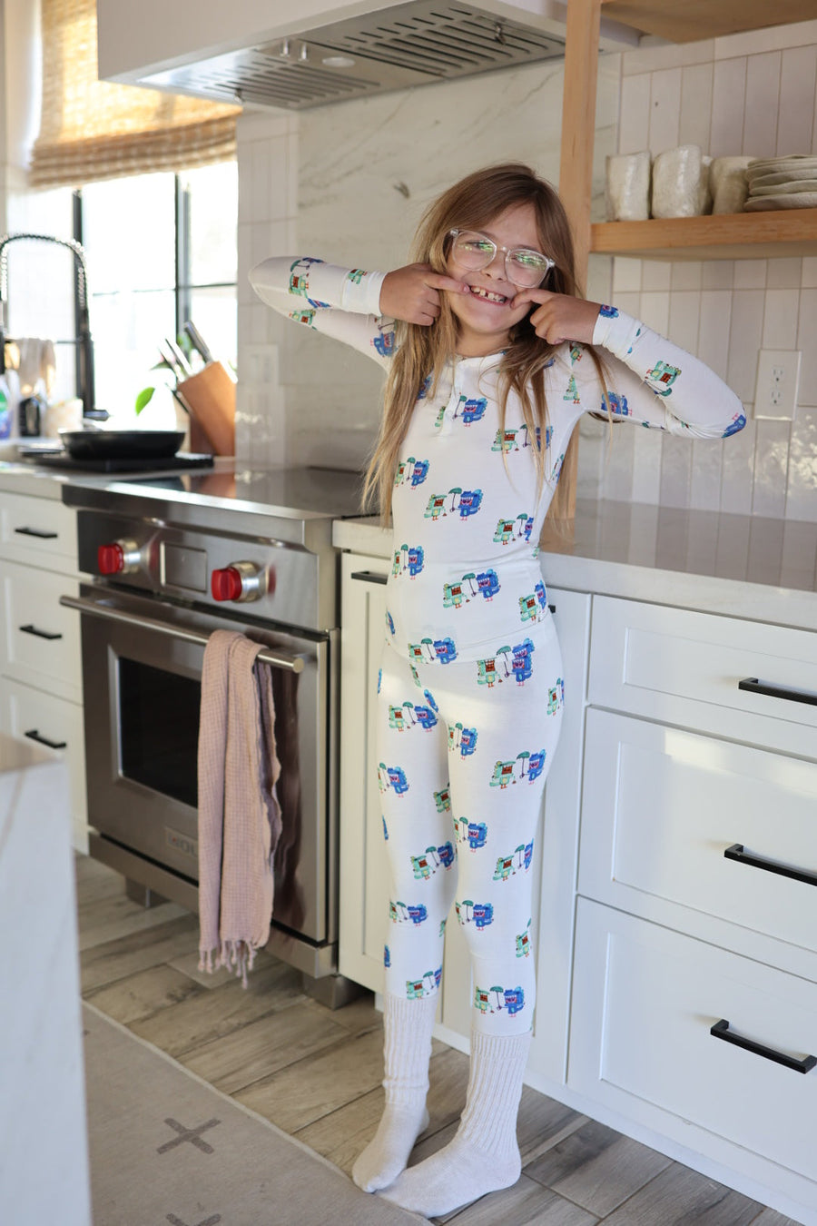 Bamboo Two Piece Pajamas | Charli's Monsters forever french baby