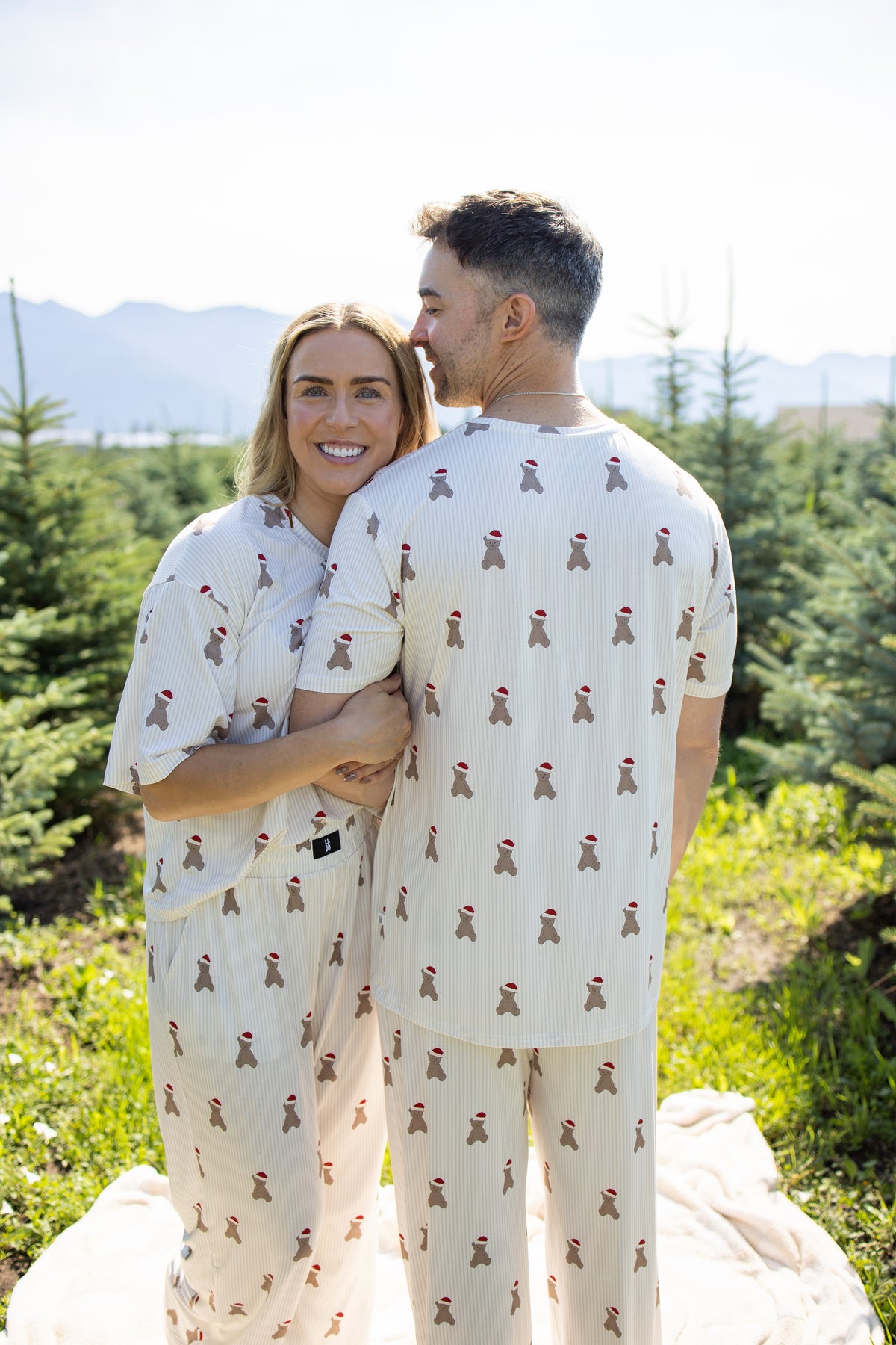 Men's Short Sleeve Pajamas | Santa Teddy forever french baby