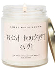 Best Teacher Ever Soy Candle - Clear Jar - 9 oz (Salt and Sea)