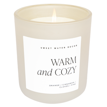 Warm and Cozy Soy Candle - Tan Matte Jar - 15 oz