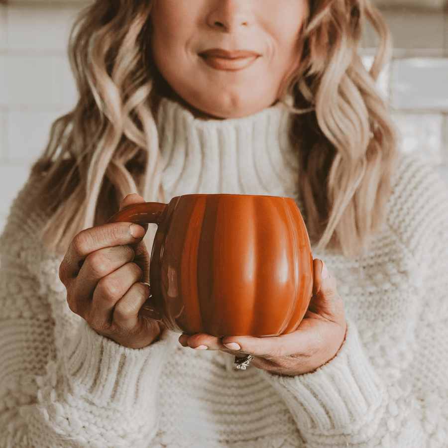 Orange Pumpkin 19 oz Figural Coffee Mug Sweet Water Decor