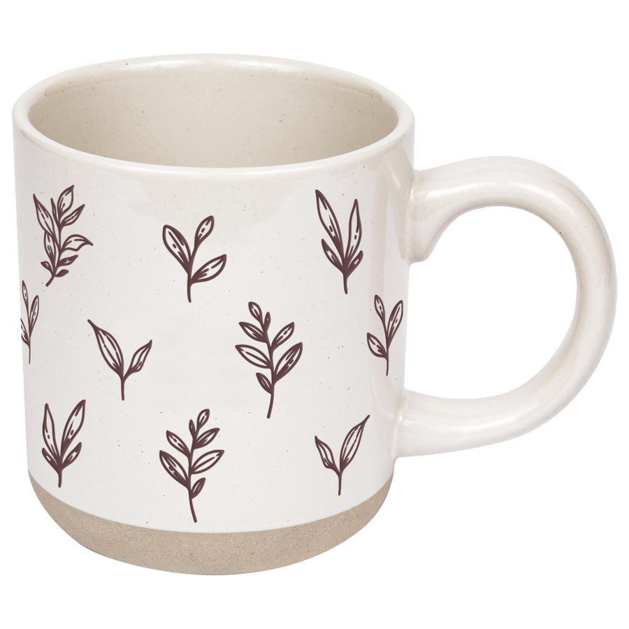 Brown Leaves 14 oz Stoneware Coffee Mug Sweet Water Decor