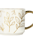 Gold Leaves 14oz. Gold Handle Coffee Mug