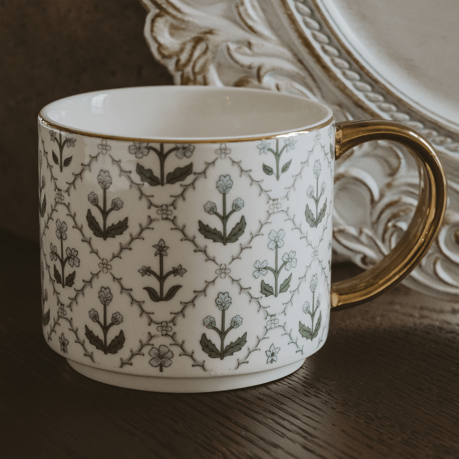 Floral Quilt 14 oz Coffee Mug Sweet Water Decor