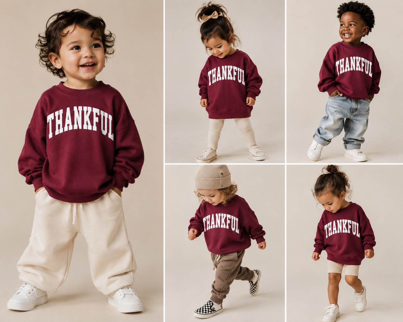 Thankful Varsity Kids Sweatshirt SBG Co.