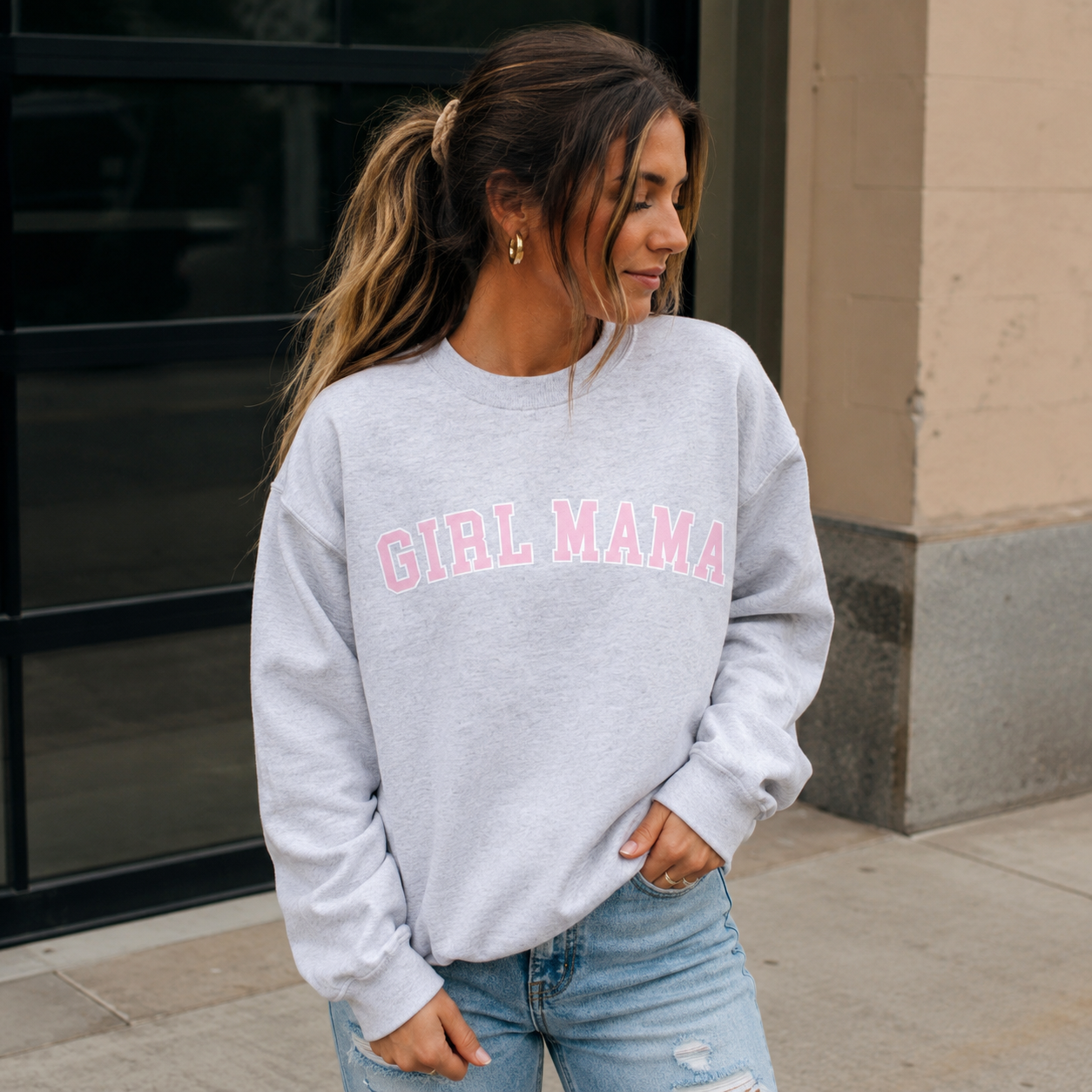 Girl Mama Varsity Outline Pullover SALE Saved by Grace Co.