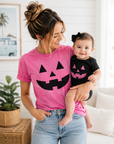 Neon Pink on Black Jack-o-Lantern Onesie - See Matching Options! SBG Co.