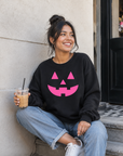 Neon Pink Jack-o-Lantern on Black - See Matching Mini! SBG Co.