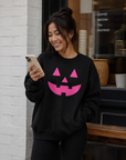 Neon Pink Jack-o-Lantern on Black - See Matching Mini! SBG Co.