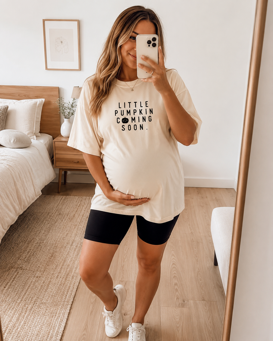 Little Pumpkin Coming Soon Tee Saved by Grace Co.