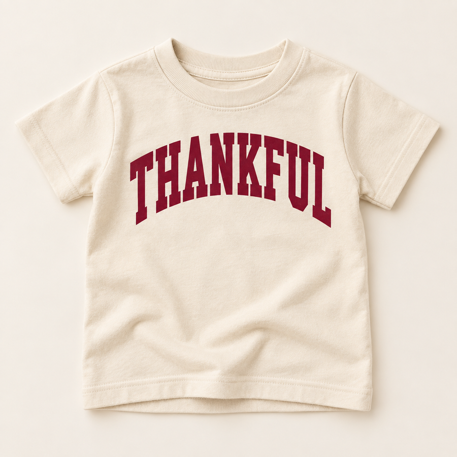 Thankful Varsity Kids Sweatshirt (Cream) SBG Co.