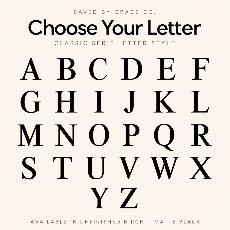 Custom Letter Wall Sign - Font 1 Saved by Grace Co.